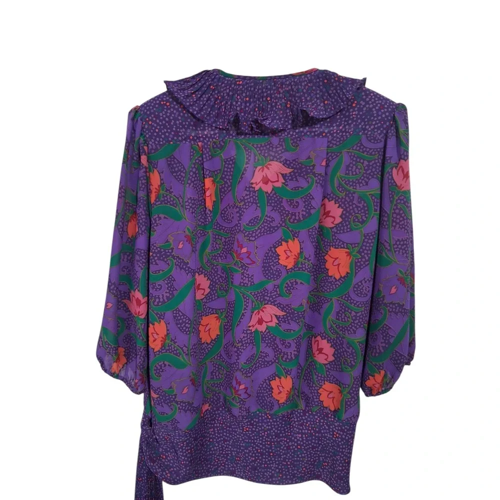 Vintage Assorti Susan Freis Floral  Bohemian‎ Women's size Large Maximalist Top